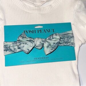 Posh Peanut headband bow blue